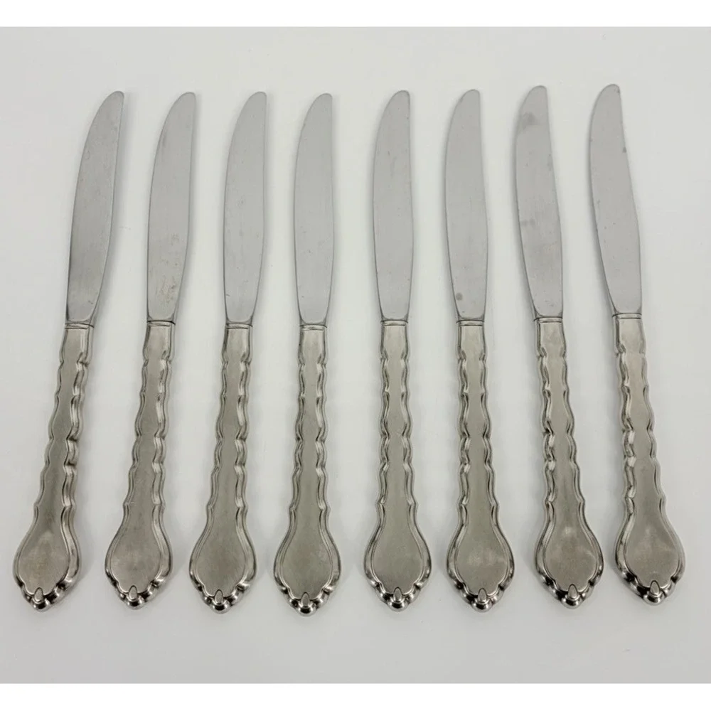 Oneida Community Cello Set of 8 Dinner Knives Stainless Flatware